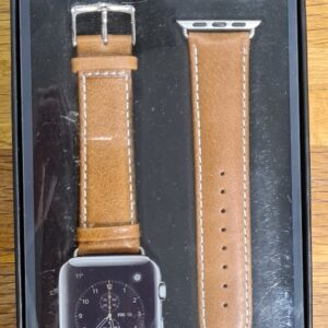 Apple Watch læderrem - Gen 1-6 - 38 & 40mm - / dbramante1928 "Copenhagen", Tan/Silver